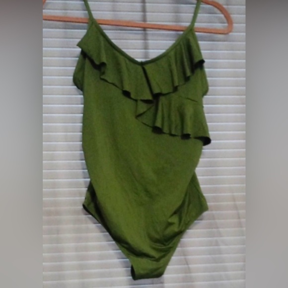 H&M Olive Green Maternity One Piece Swimsuit Bathing Suit - Picture 1 of 5